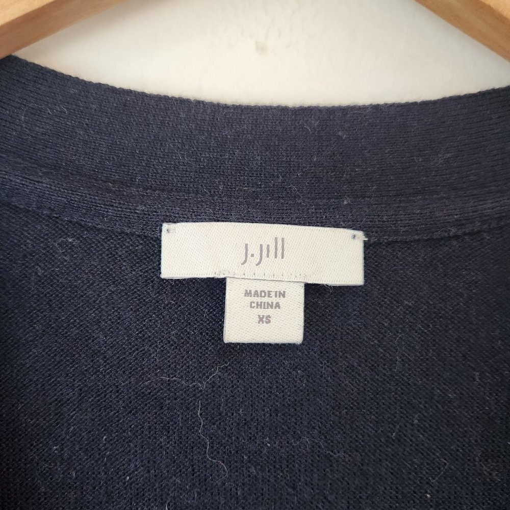 J. Jill Longline Button Front Navy Blue Wool Blend Cardigan Sweater Women's XS - Picture 5 of 8